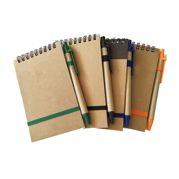 Pocket Recycled Mini Spiral Notebook with Pen