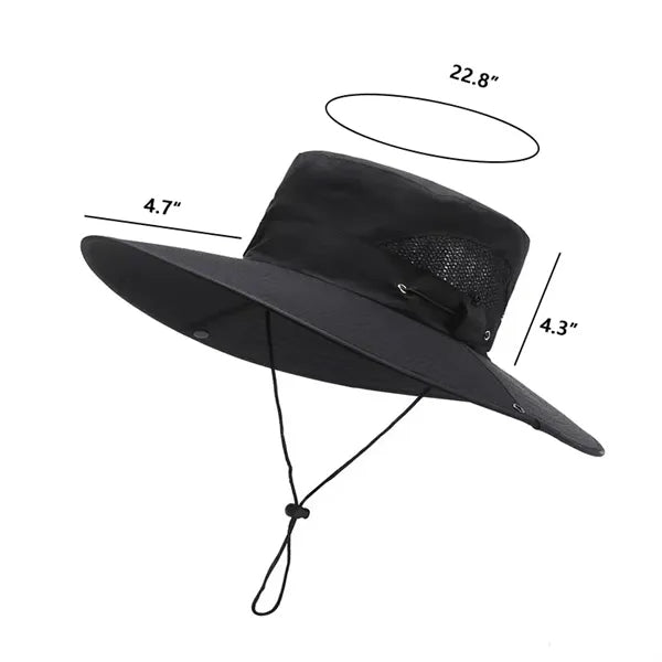 Unisex UV Protection Wide Brim Sun Hat for Hiking