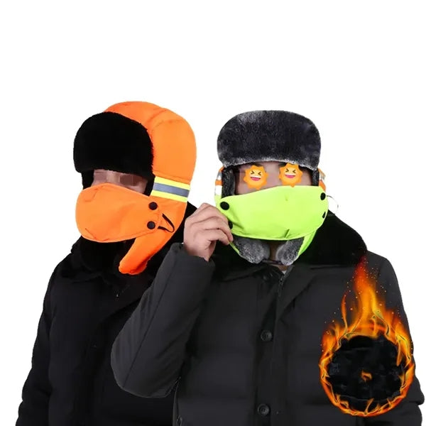 2 in 1 Winter Thermal Trapper Hat