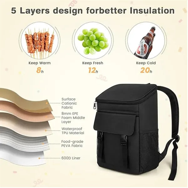 Outdoor picnic cool and fresh portable backpack lunch bag