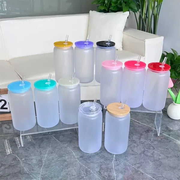 16oz. Acrylic Mason Jar Tumbler with Straw Colorful