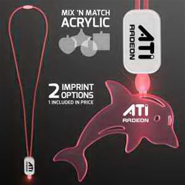 LED Lanyards with Acrylic Dolphin Pendant
