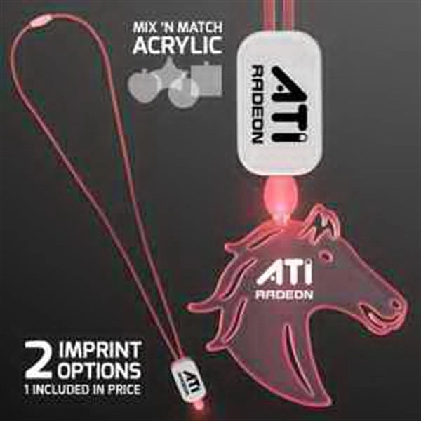 LED Neon Lanyards with Acrylic Horse Pendant