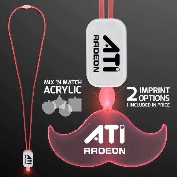 LED Lanyard with Acrylic Mustache Pendant