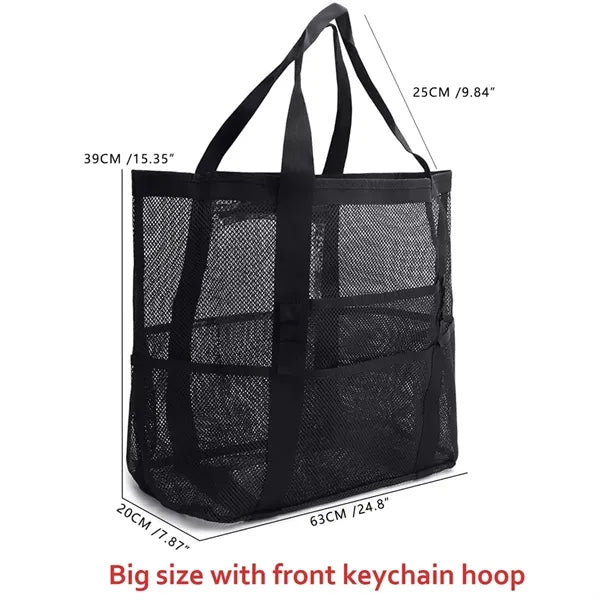 Large Foldable Mesh Beach Swimming Tote Bag