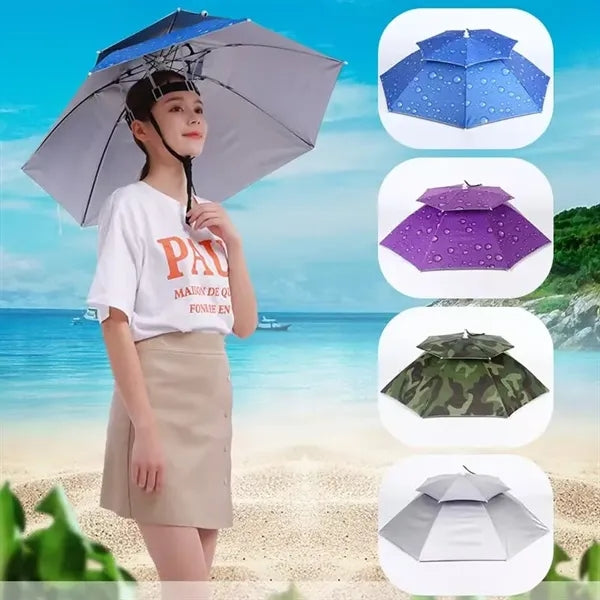 Air vented wind-proof umbrella hat