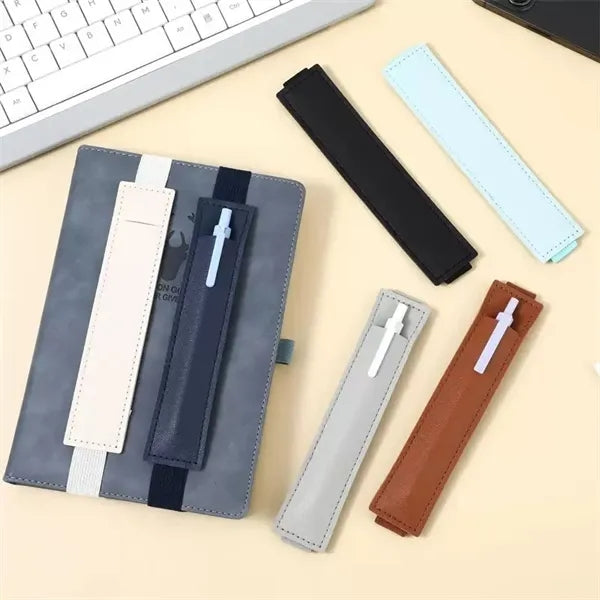 Elastic Band PU Pen Holder