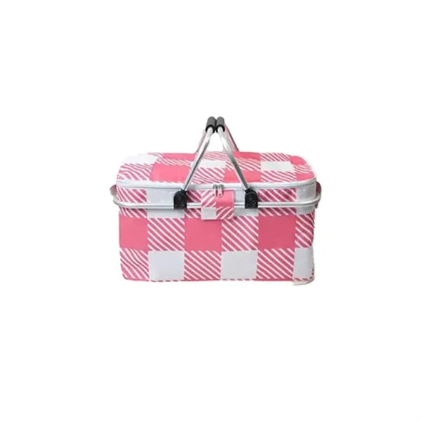 Insulated Collapsible Picnic Basket w/ Aluminum Handles