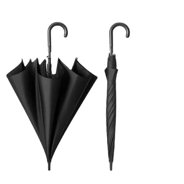 Double Layer Oversized Curved Handle Umbrella