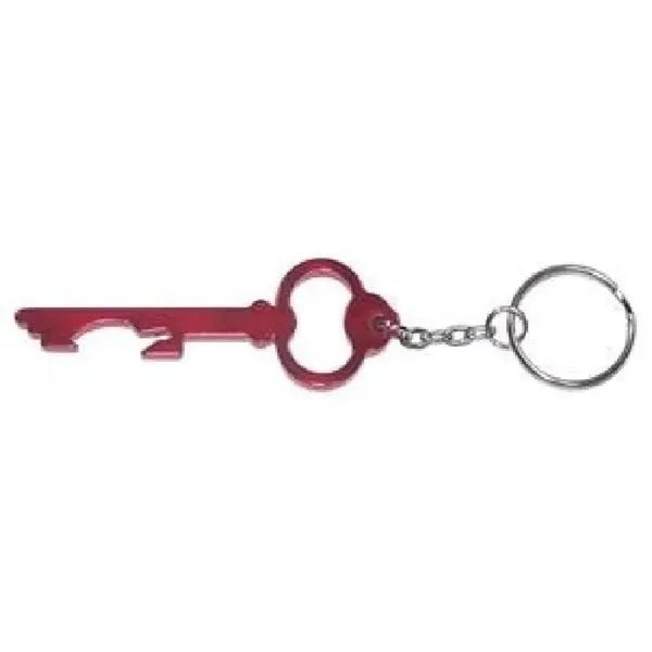 Key Shaped Aluminum Bottle Opener w/ Key Chain
