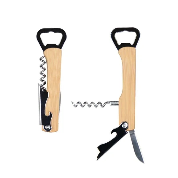 Union Printed - 4-in1 Durable Wood Wine Beer Opener w/ Knife