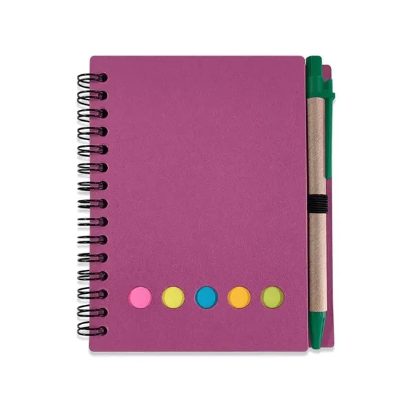 Kraft Paper Spiral Sticky Notes Notebook with Pen