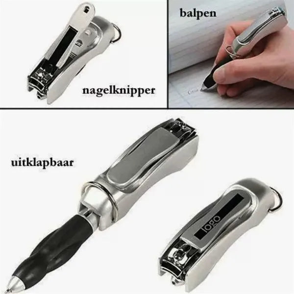 3 In 1 Multipurpose Nail Clipper Ballpoint Pen With Keychain
