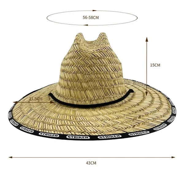 Summer Cowboy Straw Hat with Chin Strap