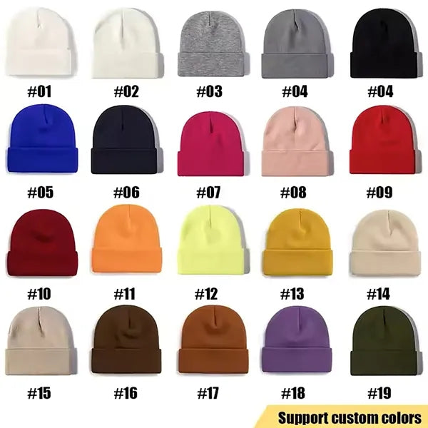 Embroidery Beanie Warm Hat