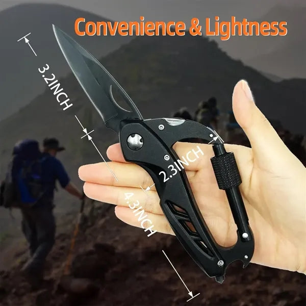 Multitool Carabiner With Folding Pocket Knife
