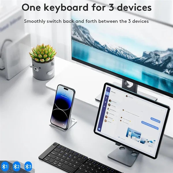 Foldable Bluetooth Keyboard With Phone Stand