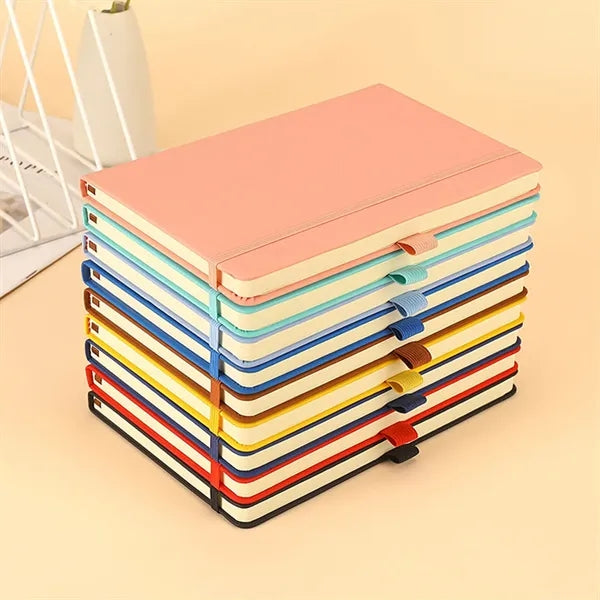 A5 Pu Leather Soft Cover Notebook With Elastic Strap
