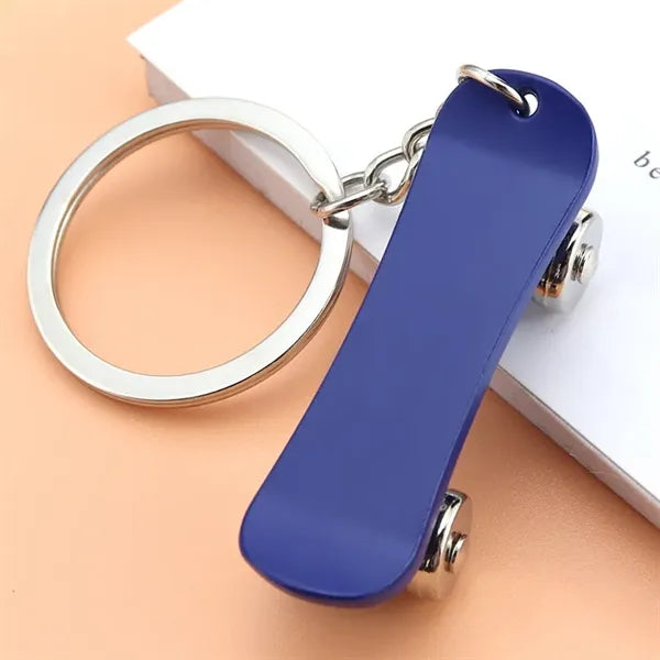 Cute Car Keychain Skateboard Metal Keyring