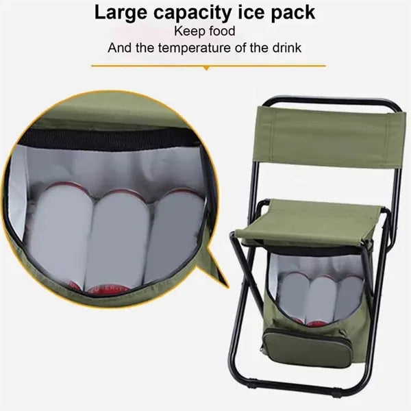Foldable Fishing Chair W/Cooler Bag