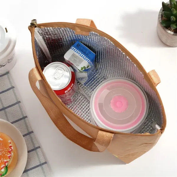 16.5" Handheld Insulated Kraft Paper Lunch Bag
