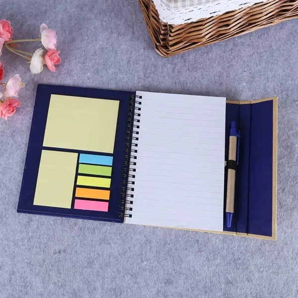 Eco-Recycled Magnetic Journal with Sticky Notes and Flags