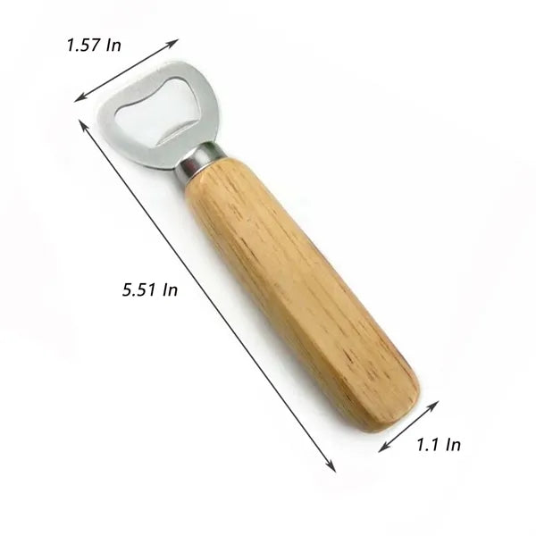 Stainless Steel Bottle Opener W/Wooden Handle