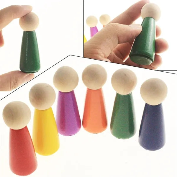 6pcs DIY peg Doll