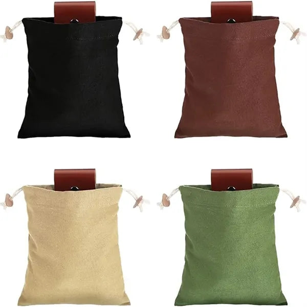 Foraging Pouch Leather Canvas Camping Storage Bags