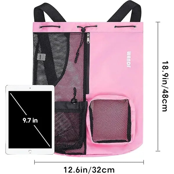 Waterproof Nylon Drawstring Backpack with Wet&Dry Pocket