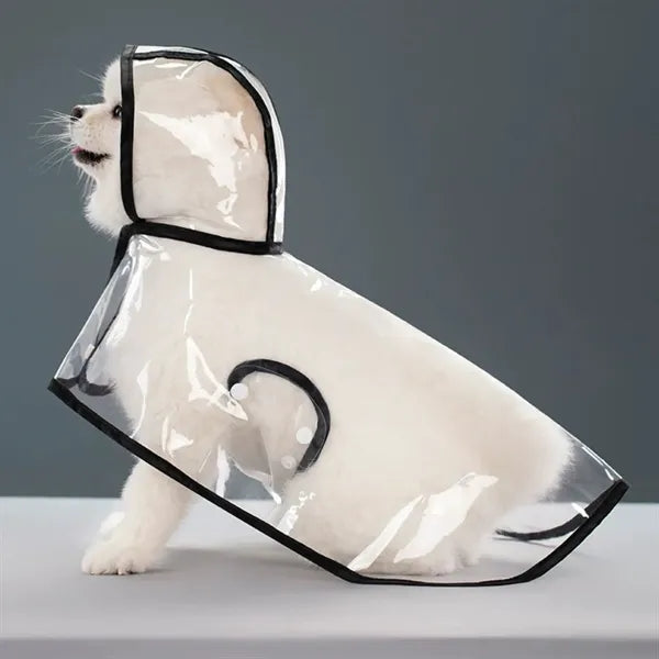 Waterproof PVC Dog Raincoat w/ Hood for Comfortable Fit