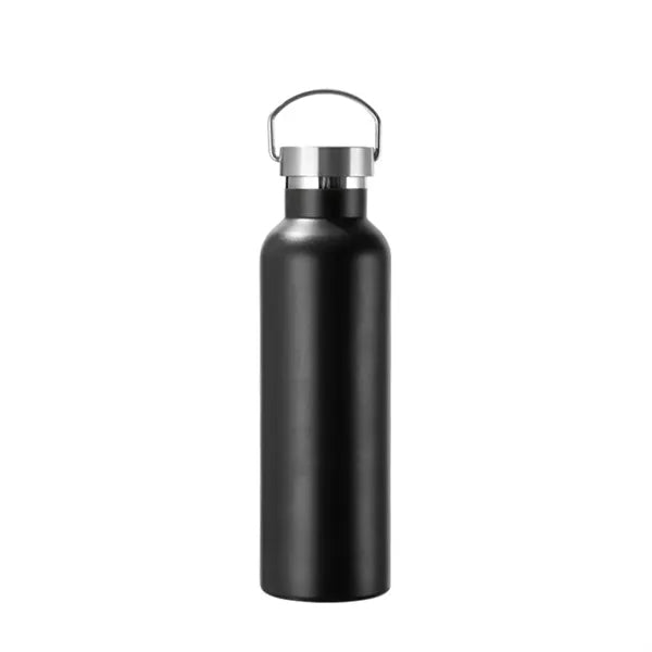 750ml double wall stainless steel bottle with bamboo lid