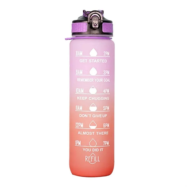 32oz Wide Mouth Water Bottle With Lid & Straw