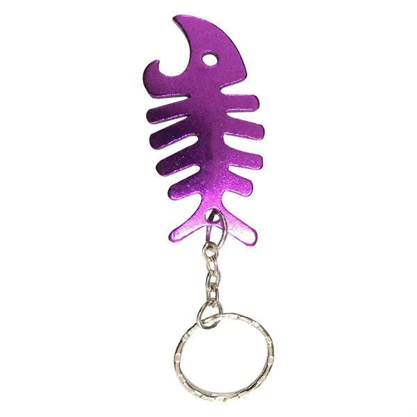 Fish Bone Shape Bottle Opener Keyring