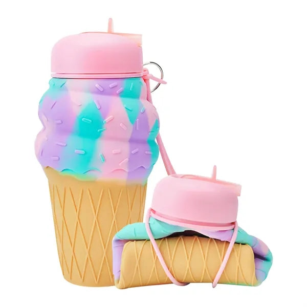 Portable Ice Cream Collapsible Water Bottle