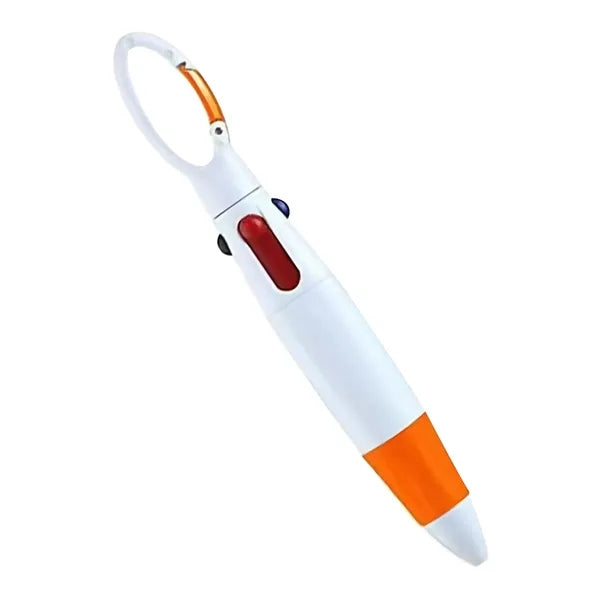 4 In 1 Plastic Carabiner Shuttle Pen
