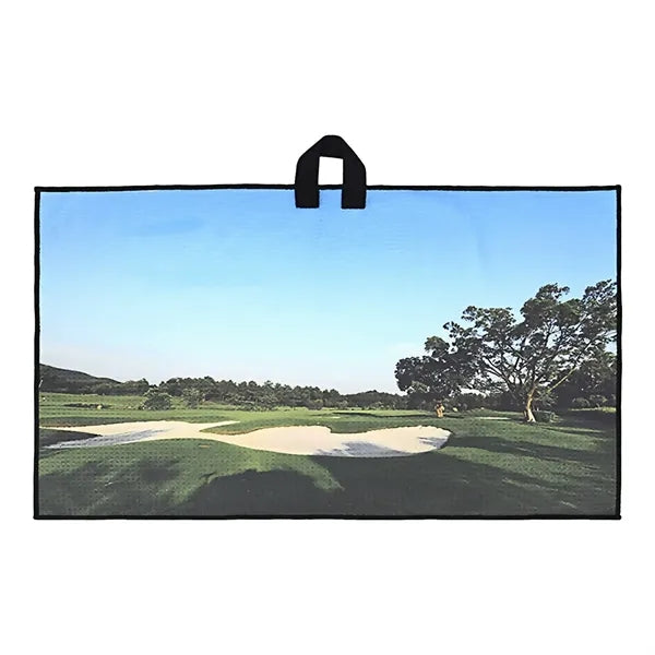 Microfiber waffle golf towel with logo