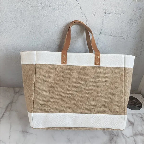 Large Fashion Jute Tote Bag