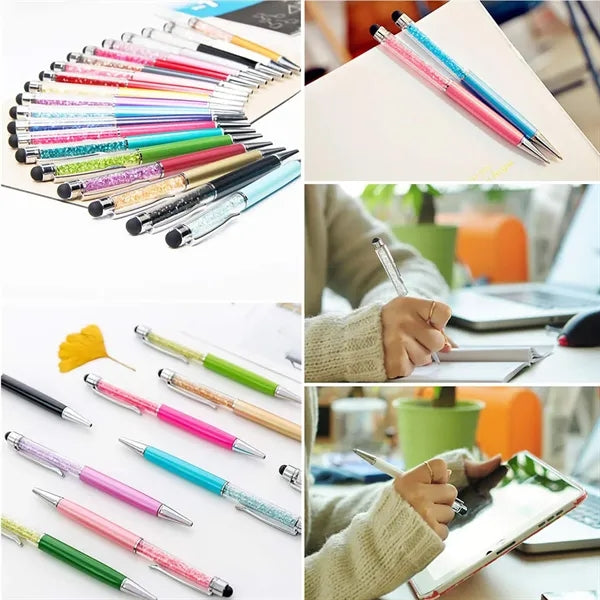 Crystal Stylus Ballpoint Pen - 2-In-1 Design