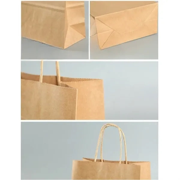 Kraft Paper Shopping Gift Retail Bags with Handles Bulk