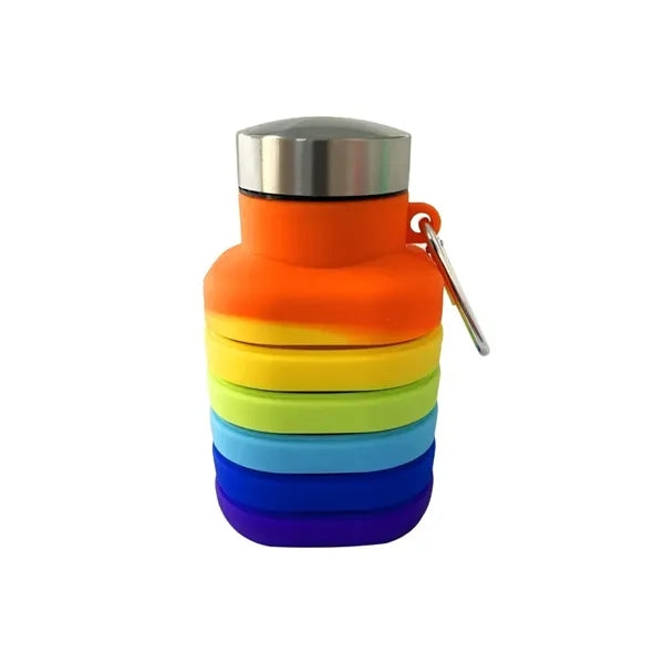 17 Oz. Heart Shaped Collapsible Silicone Water Bottle