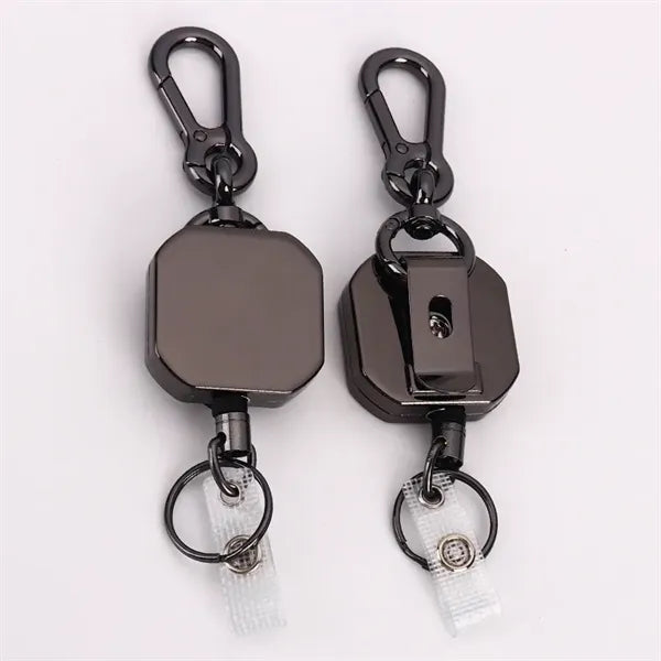 Retractable Keychain + Badge holder w/ Belt Clip