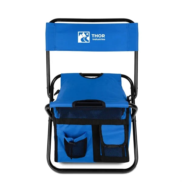 Folding Chair with 24 Can Cooler Bag & Pockets