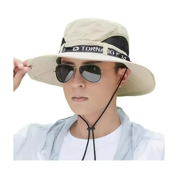 Long Wide Brim Bucket Hat