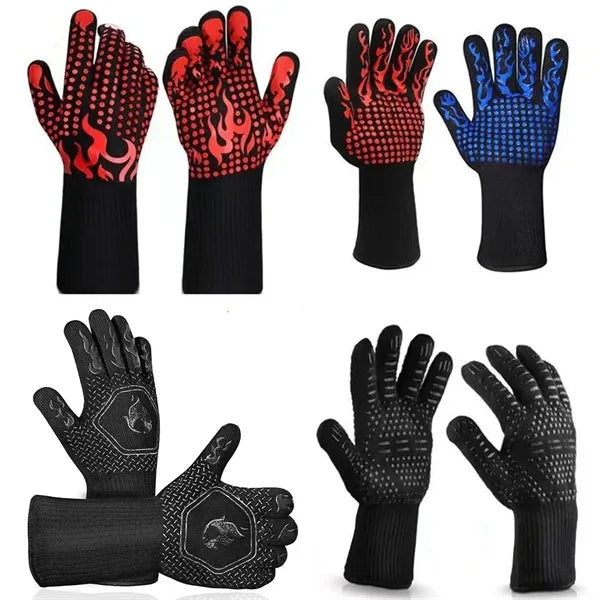 Heat-Resistant BBQ or Oven and Grill Gloves