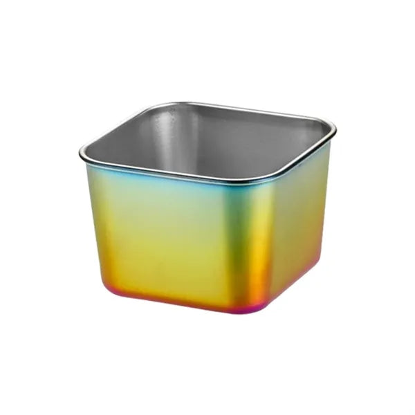 6.7oz Stainless Steel Square Dipping Bowl w/ Silicone Lid
