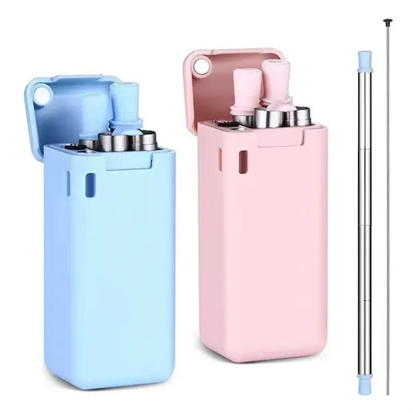 Foldable Stainless Steel Straw Set