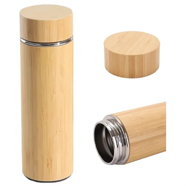 16oz. Premium Vacuum Sealed Bamboo Bottle