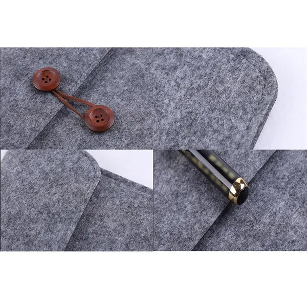 Felt Buttoned A4 Document Sleeve