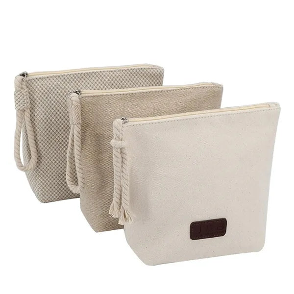Cotton Canvas Makeup And Cosmetic Bag